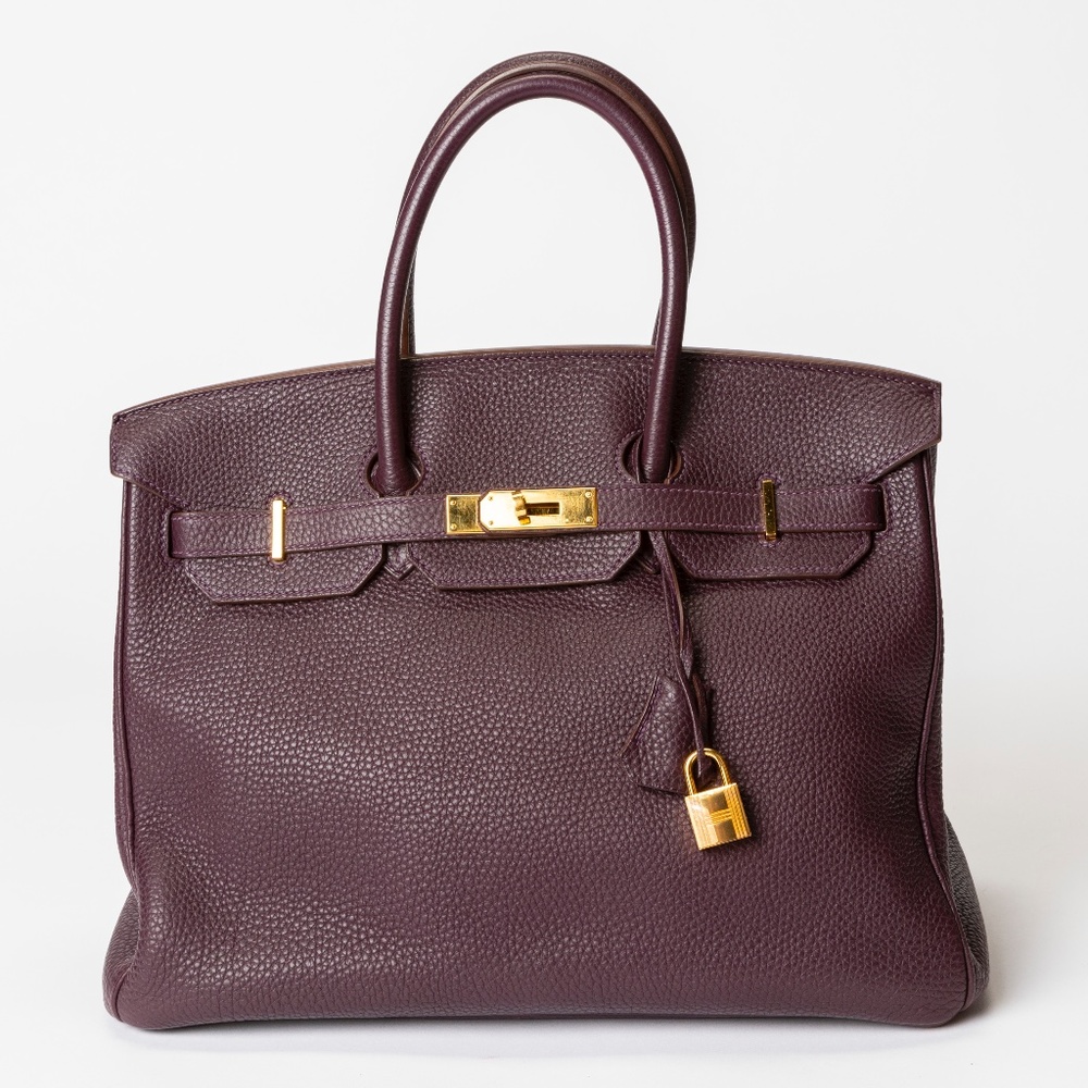 HERMES Raisin Togo Birkin 35cm Gold Hardware